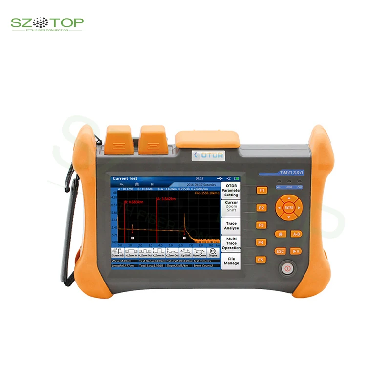 

TMO-300 Compact Optic Fiber Time Domain Reflect meter OTDR Test Equipment 1310/1550nm 32/30dB SM-B/C SM