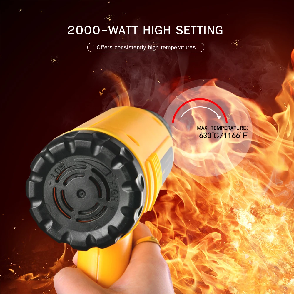 2000 Вт Электрический тепловой пистолет с регулируемым потоком воздуха 220 В