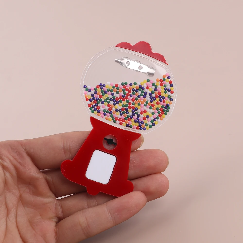 Акриловая брошь в виде капсулы для женщин и детей милая мультяшная леденца с