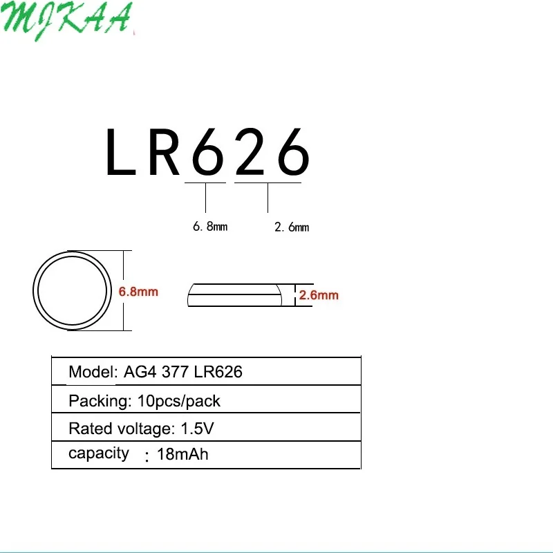 200 шт. = 20 карт AG4 377A 377 LR626 SR626SW SR66 LR66|Часовые батарейки| |