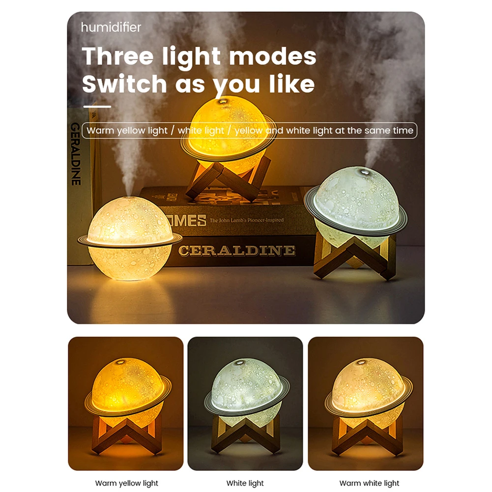 Увлажнителя воздуха 220 мл резервуар для воды 3D задний фон луна ночь светильник