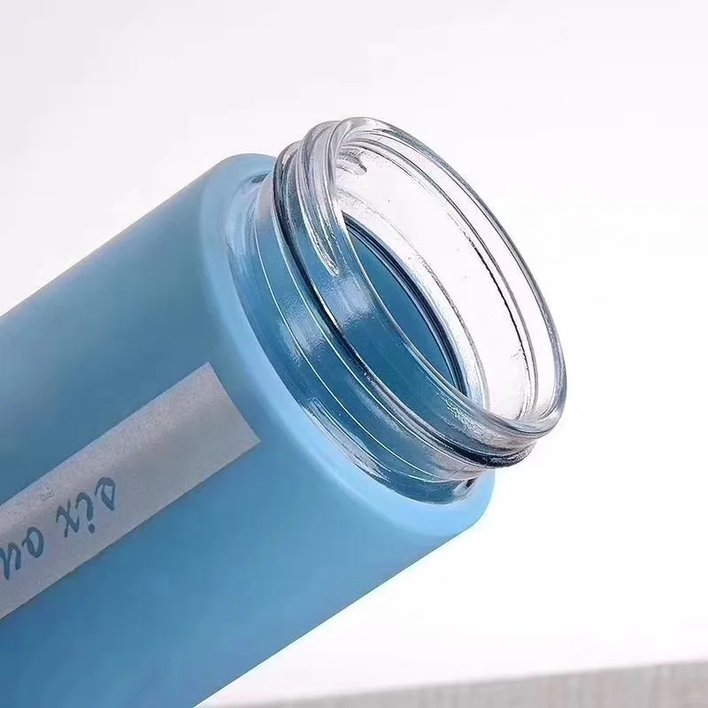 Милые портативные стеклянные чашки высокого качества однотонные для улицы школы