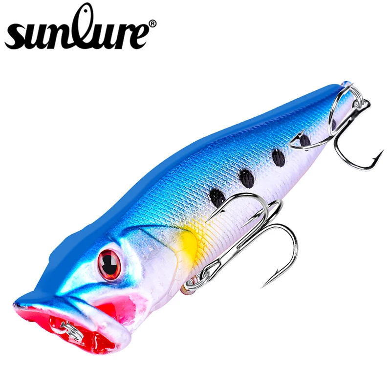 Sunlure 1 шт. Topwater Поппер приманки 9 3 см 12 5 г блесна рыболовные плавающий Жесткий Бас