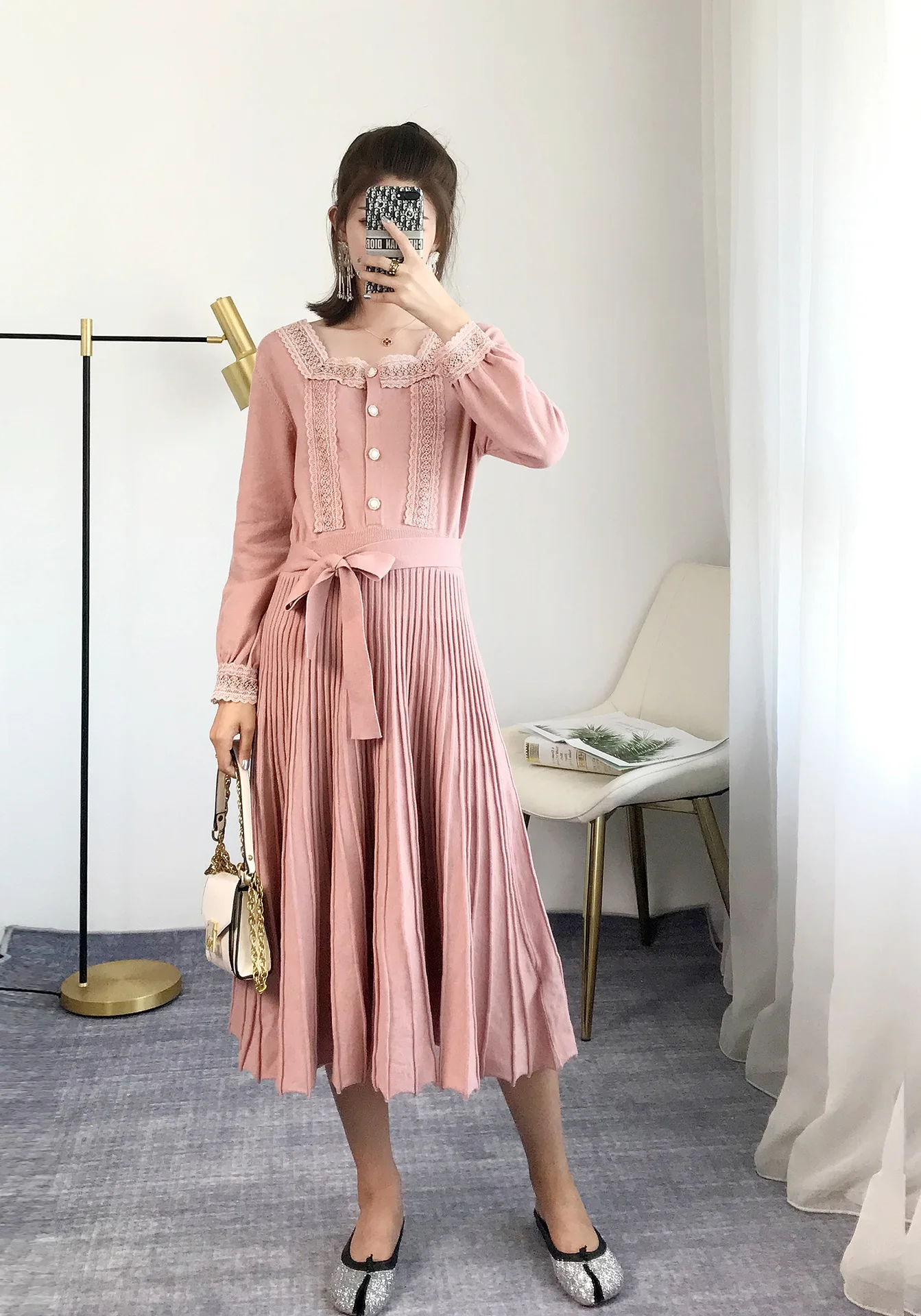 Брендовое качественное Элегантное Длинное Платье женское осеннее сексуальное