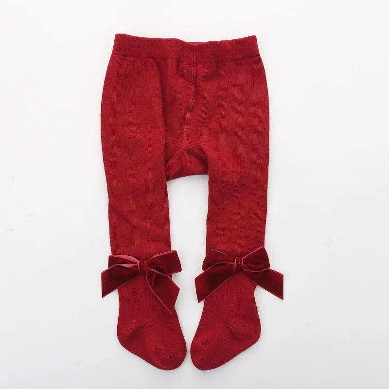 style3 wine 0-1Y Мягкие штаны для новорожденных; хлопковые детские леггинсы с бантами; осенние повседневные штаны для маленьких девочек и мальчиков; брюки для малышей; одежда - Цвет: style3 wine 0-1Y