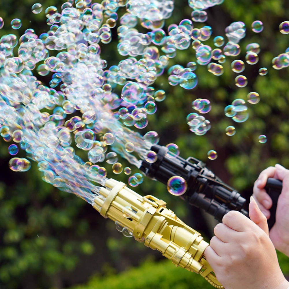 

Kids Automatic Gatling Bubble Gun Toys Outdoor Soap Water Bubble Machine Electric Magic Bubble Blower Wedding Toys For Children