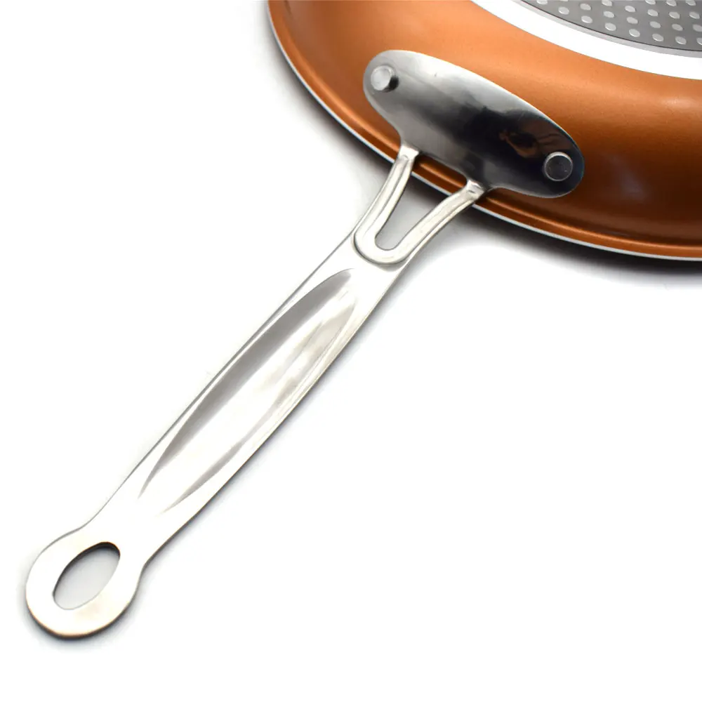 Антипригарное покрытие медная сковорода для жарки 10 дюймов с керамическим