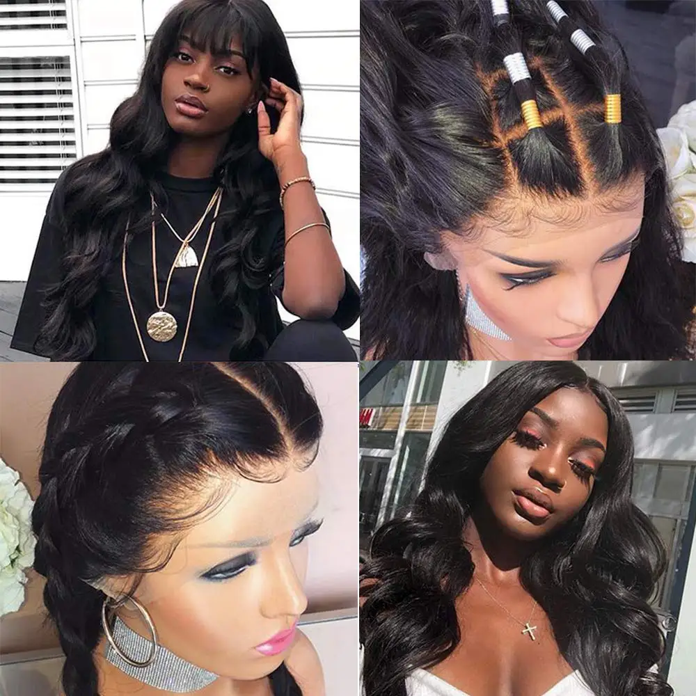 Бразильские волнистые фронтальные парики из человеческих волос 13*4 парик