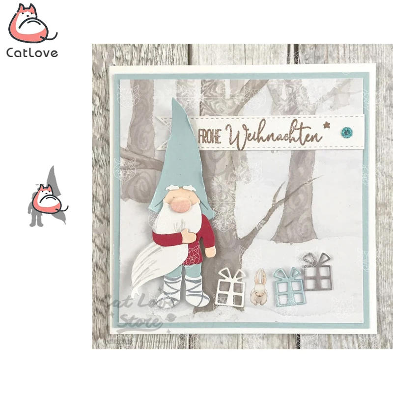 Рождественские металлические резные штампы эльфа трафарет для скрапбукинга