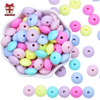 bobo box lentil silicone teether 12mm 50pcs silicone beads diy bead teething nursing necklace food grade silicone abacus beads