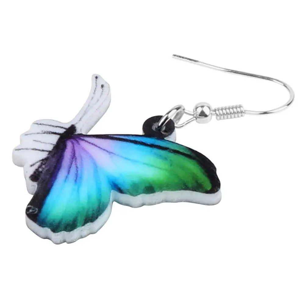 ARWA Акриловые Синие Морфо бабочка животное серьги большой длинный печать
