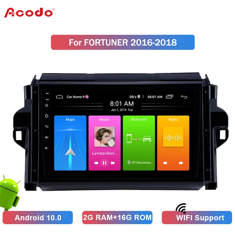 

Автомобильный мультимедийный плеер ACODO 2 + 16G Android 10,0 для Toyota FORTUNER 2016-2018 GPS-навигация 2 din