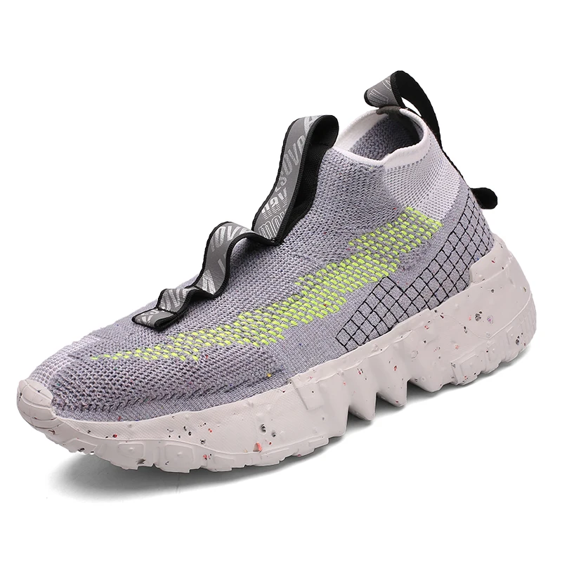 

Men Shoes Breathable Sock Sneakers Height Increase Walking Gym Shoes Big Size 39-46 Masculino Adulto Casual Mens Black Shoes