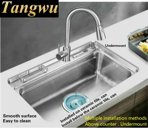 Бесплатная доставка Домашняя большая кухонная раковина большой емкости для