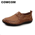 Мужские и женские кожаные шлепанцы COWCOM, летние сетчатые шлепанцы с холодной воздушной сеткой, с поверхностью 2020, 47, 48, мужская обувь, CLK, дышащие кроссовки с сеточкой