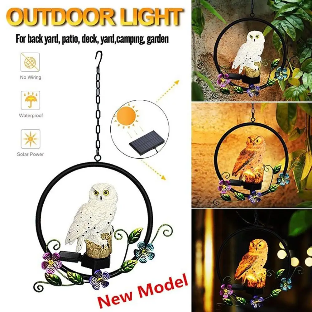 

Solar Power LED Owl Parrot Decorative Light Outdoor Yard Hanging Lamp Home Decor Save Energy and Respect Environment
