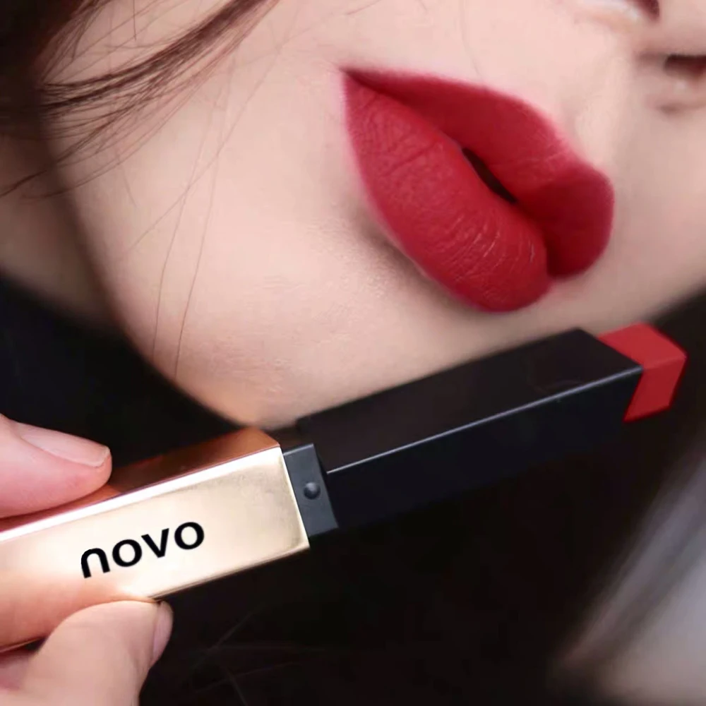 Novo новый стиль туманная бархатная тубуль маленькая губная помада долговечный
