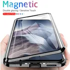Магнитный флип-чехол 360  для Xiaomi Mi 11 Ultra Xiomi 11 ultra 11 Ultra xiaomi11 mi11 Ultra 5G двухсторонний стеклянный металлический бампер