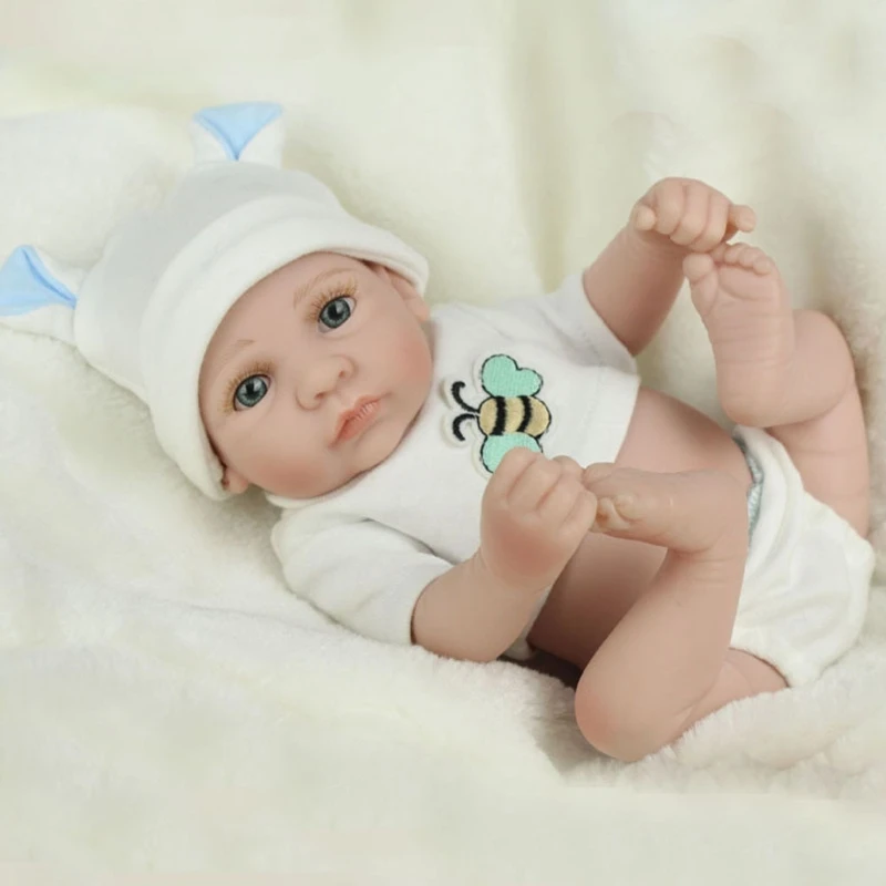 

10 Inch Looking Lifelike Realistic Baby Silicone Newborn Care Soft Body Toy DXAD