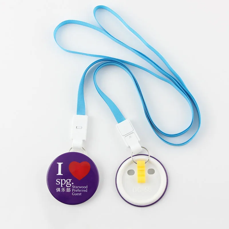 

58mm button badge components Hang rope Lanyard button badge raw Materials 100pcs