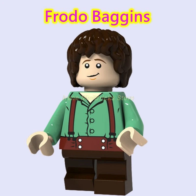 Frodo Baggins Хоббит Властелин колец Bllbo Aragorn Orcs Bard eowin Ringwraith Gandalf подарки на день рождения строительные блоки игрушки для детей - Цвет: Frodo Baggins