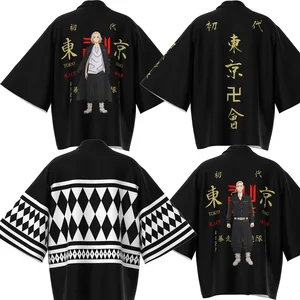 tokyo revengers t shirt hanagaki takemichi ken ryuguji anime t shirt polyester summer tee tops black and white pattern haori free global shipping