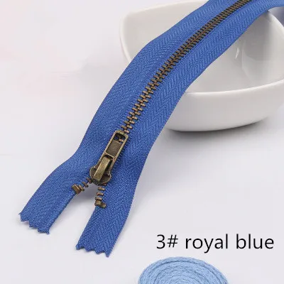 3 royal blue 5 шт. Meetee 3#5#20 см закрытые Металлические молнии бронзовые зубы для карманных брюк сумка портной DIY Швейные Инструменты Аксессуары для одежды - Цвет: 3 royal blue
