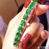 kjjeaxcmy fine jewelry natural emerald 925 sterling silver new women hand bracelet wristband support test lovely