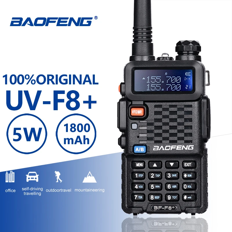 Baofeng BF-F8+ Обновленная новая портативная рация полицейская двухсторонняя рация Pofung F8+ 5 Вт UHF VHF Двухдиапазонная наружная радиоприемопередатчик
