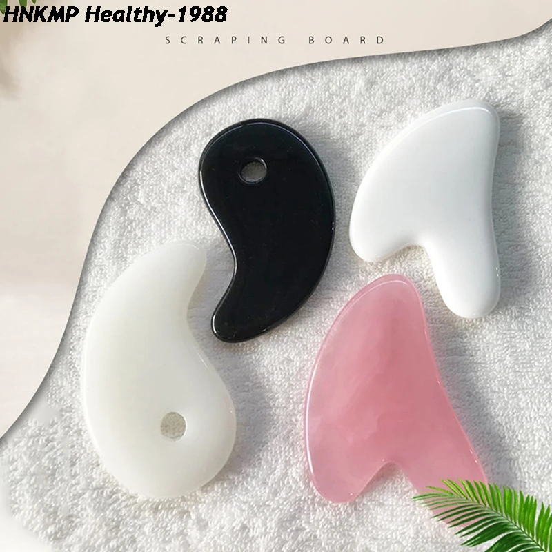 Jade Guasha Scraping Massage Scraper Face Massager Acupuncture Gua Sha Board Acupoint Face Eye Care SPA Massage Tool