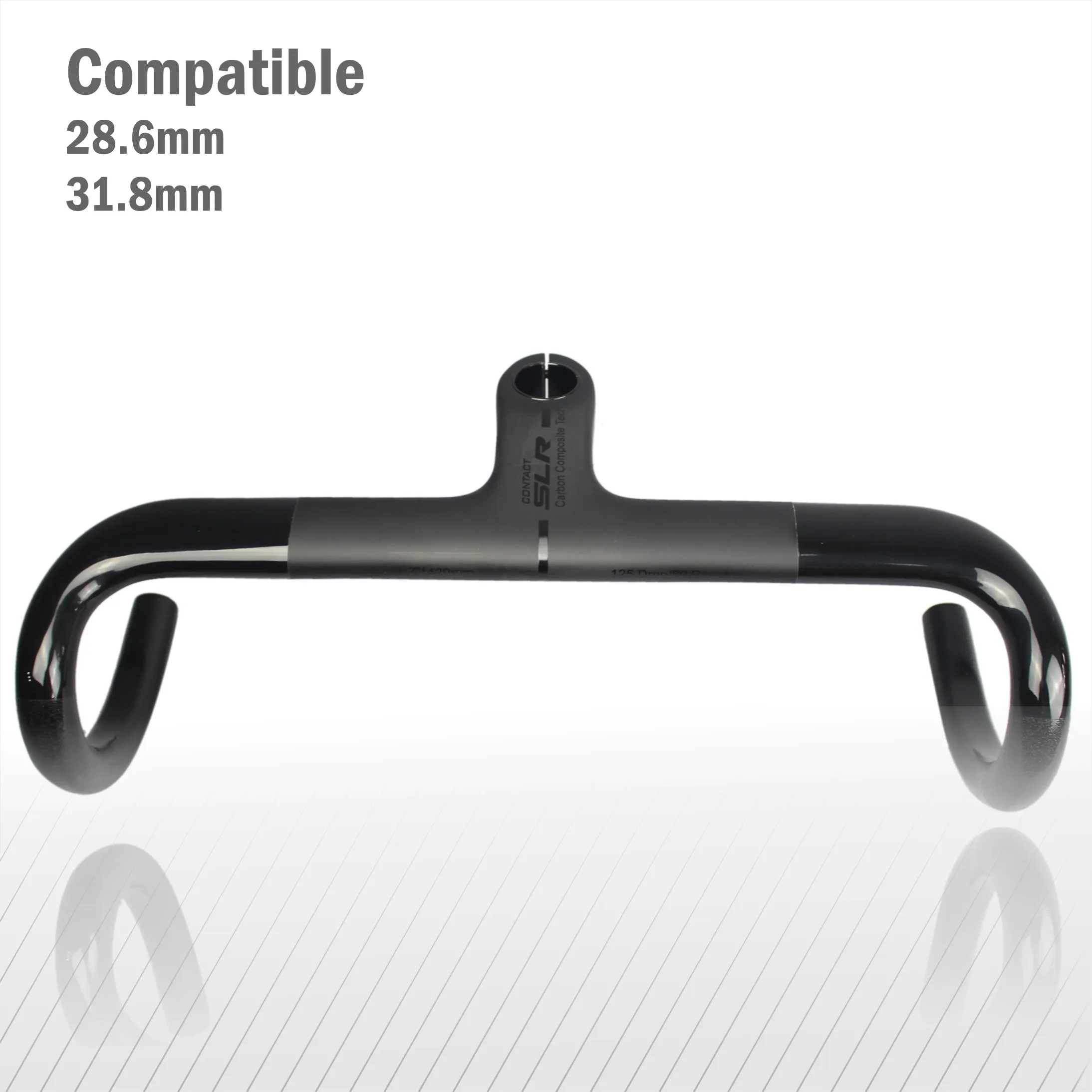 Купить 2020 компактный дизайн руля дорожного велосипеда 31,8 мм и 28,6 мм руль совместимый матовый черный изогнутый углеродное волокно руль стержень па...