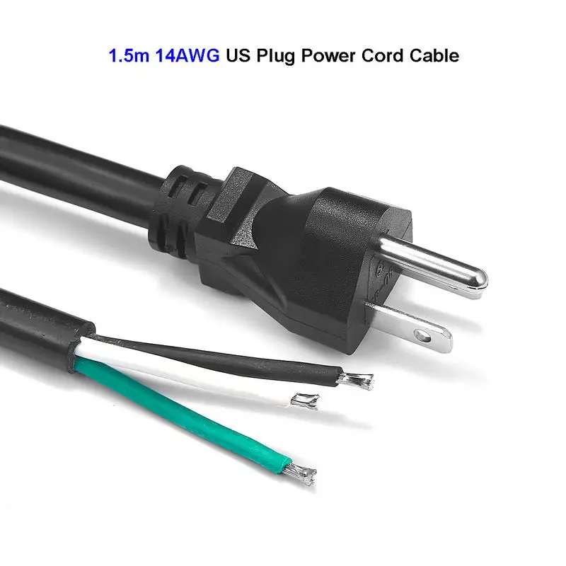 Сменный кабель питания для мытья посуды 5 футов 14AWG Pigtail NEMA 15P светодиодный