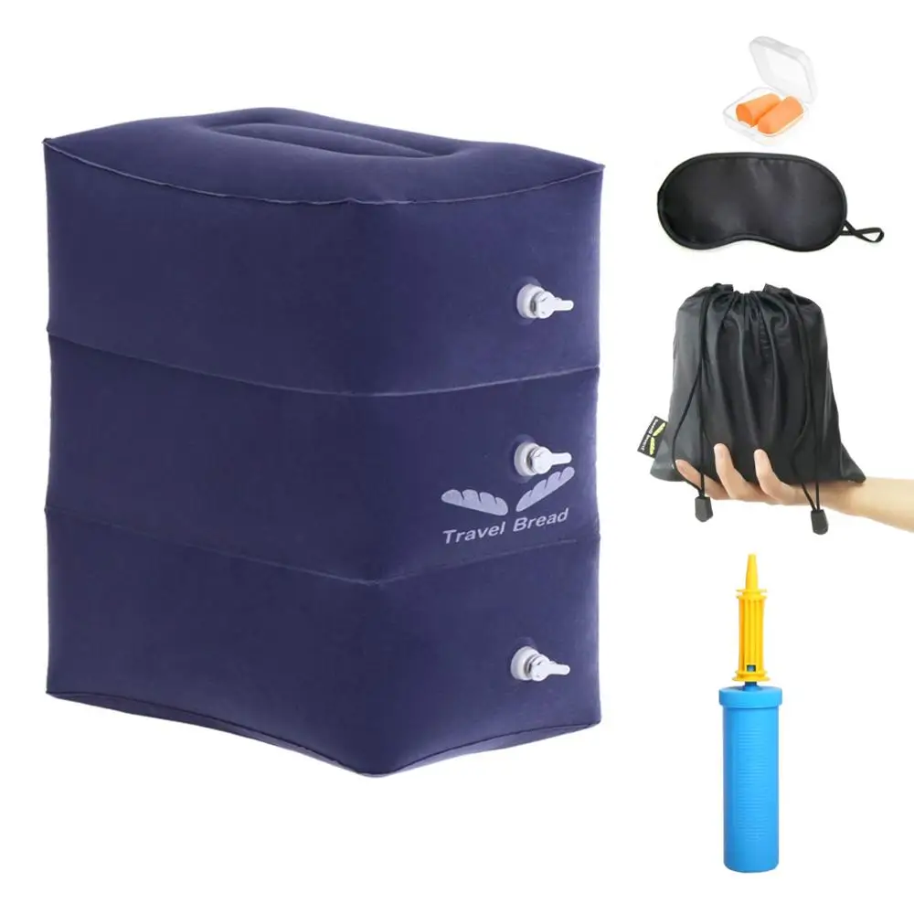 Надувная подушка для ног путешествий регулируемая детская сна в самолете