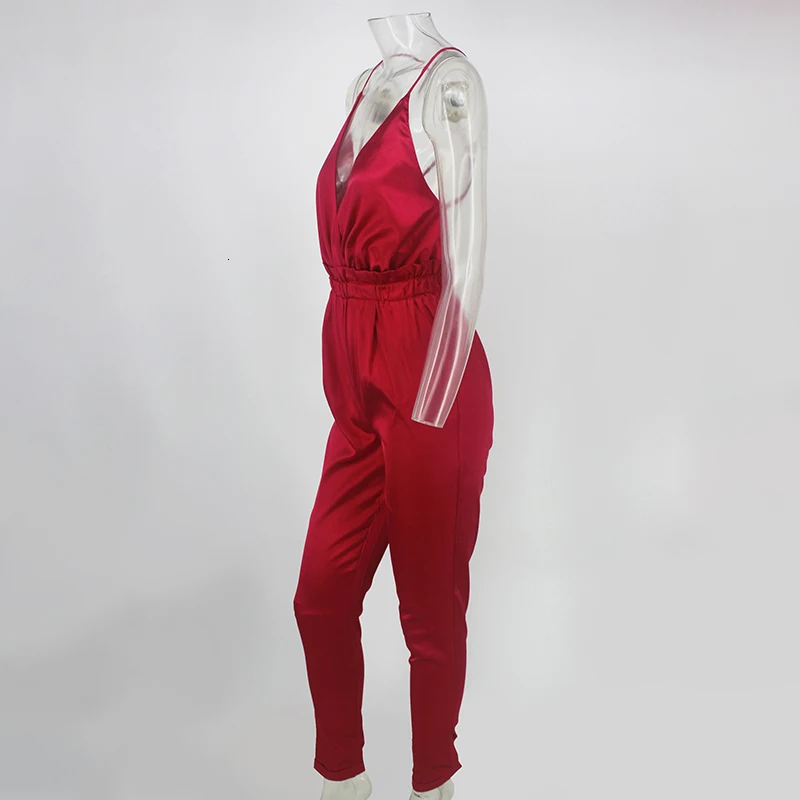 DRESSMECB тонкие обычные Комбинезоны Женский комбинезон элегантный офисный женский летний костюм с открытой спиной V образным вырезом сексуальные комбинезоны