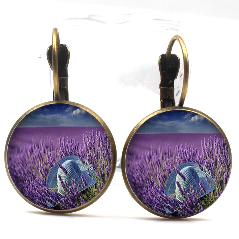 Модные красивые фиолетовые Лавандовые очаровательные женские серьги Цветы