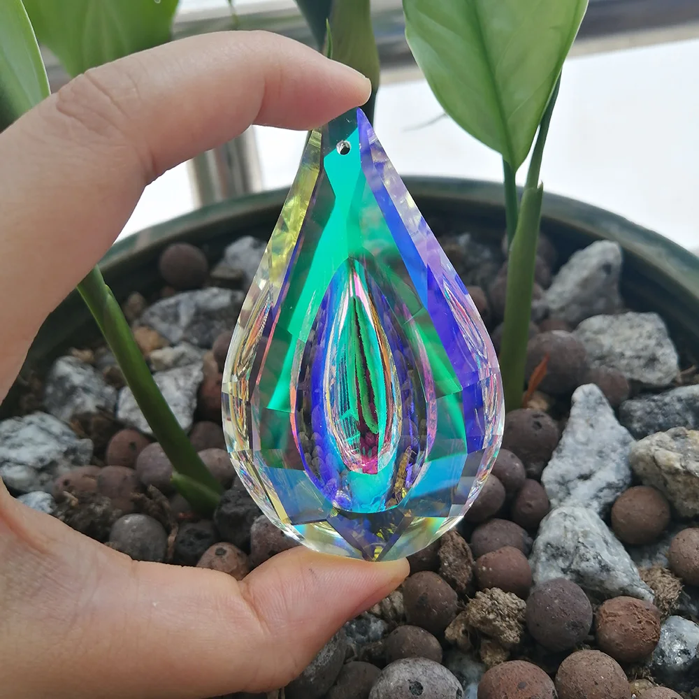 Camal 1 шт. 76 мм AB Красочные капли хрустальные призмы подвесные люстры Suncatcher