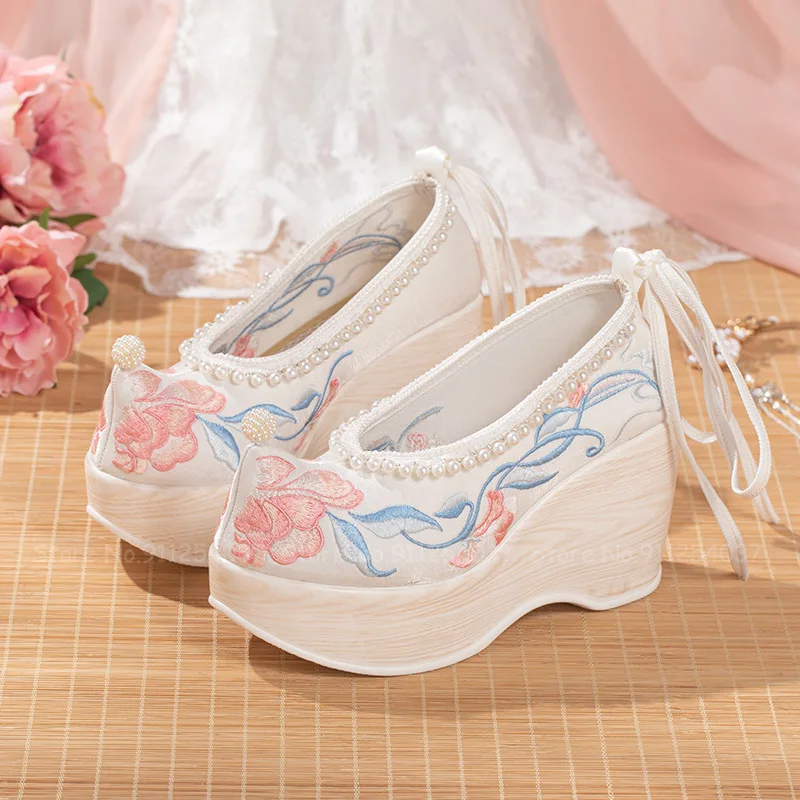 Женские туфли на высоком каблуке с вышивкой Чонсам ханфу ботильоны в китайском