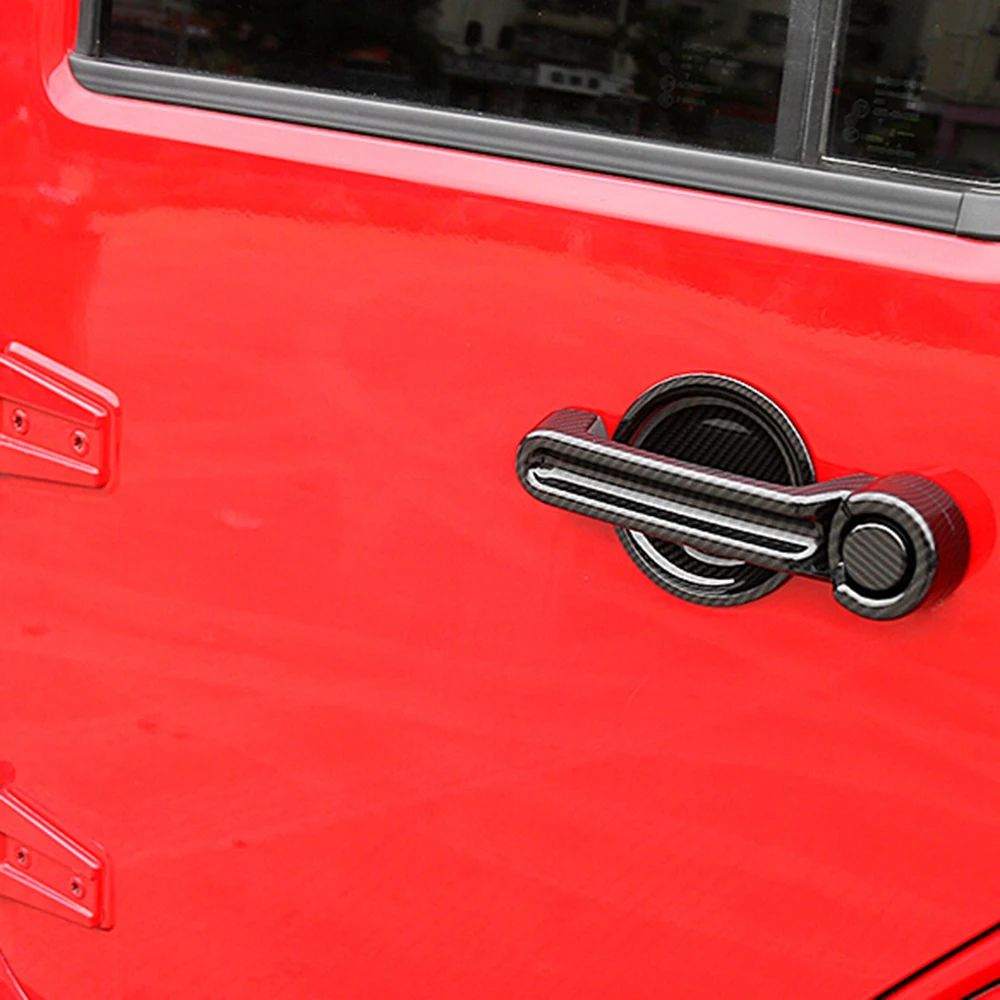 

Door Handle Cover Molding Trim for Jeep Wrangler JK 2007-2018 Carbon Fiber Style Exterior Decoration Accessories