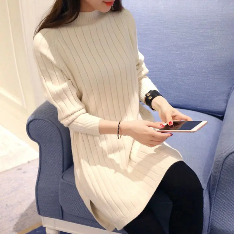 

Women Turtleneck Winter Women Sweaters And Pullovers Knit Long Sleeve Sweater Thick Warm Female Jumper Topss