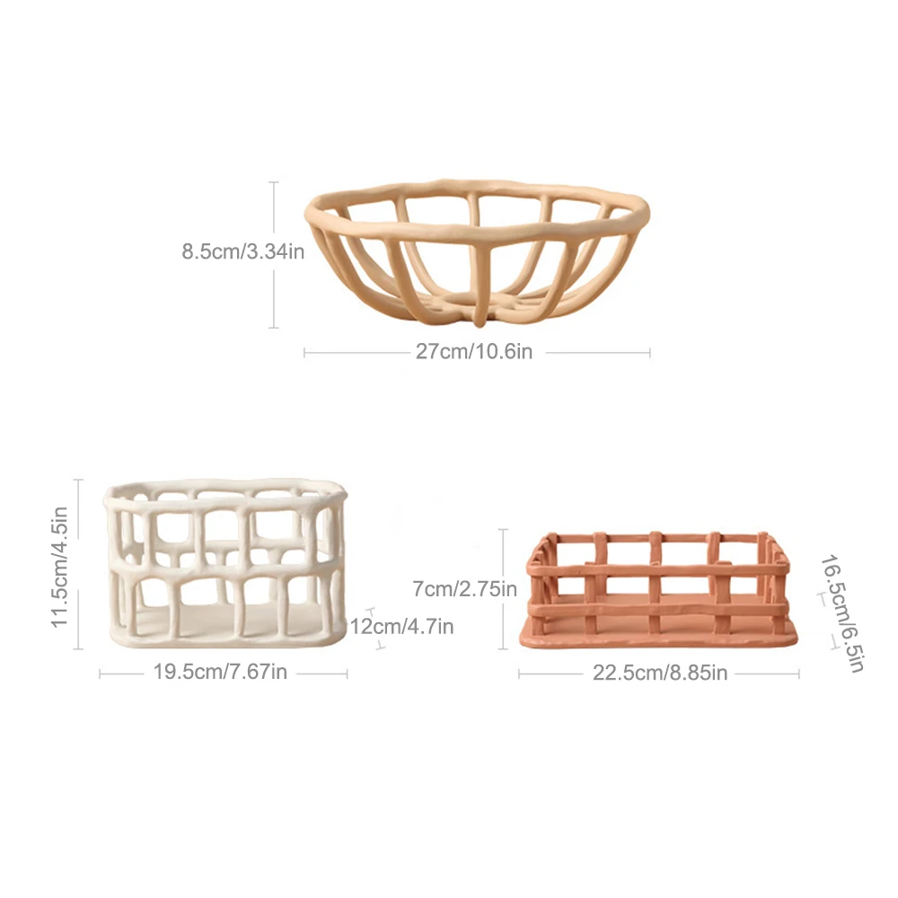 

Kitchen Basket Container Bowl Resin Fruit Basket Drain Rack Fruit Vegetable Storage Holder Snack Tray Plate Table Storage Bowl