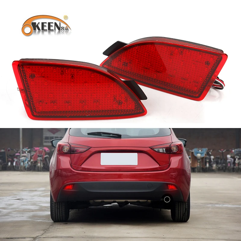 2 шт. Светодиодный отражатель заднего бампера для Mazda 3 Axela BM 5D 2013 2014 2015 2016 красная