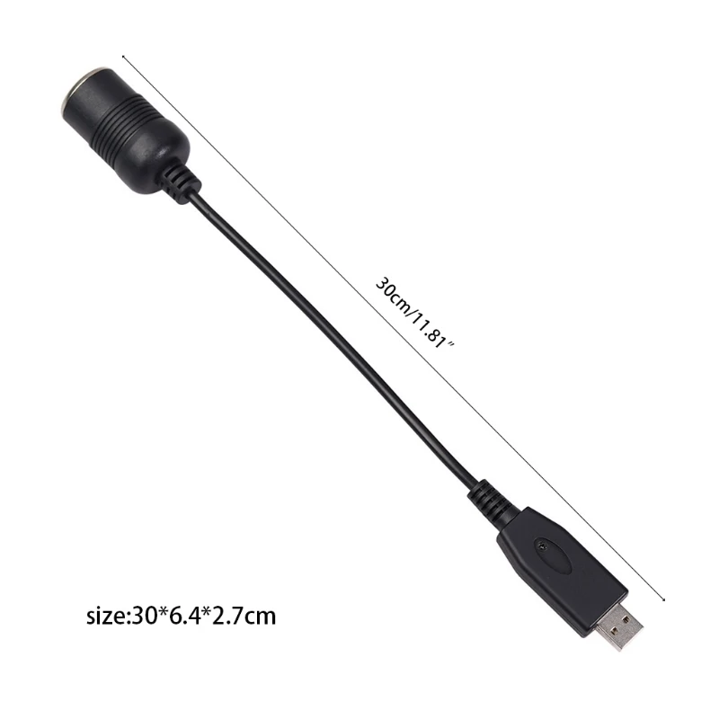 

New USB 5V To 12V Cigarette Lighter 10W Driving Recorder Boost Power Adapter Cable 0.3m USB To 12V DC Adapter Power Boost Cable