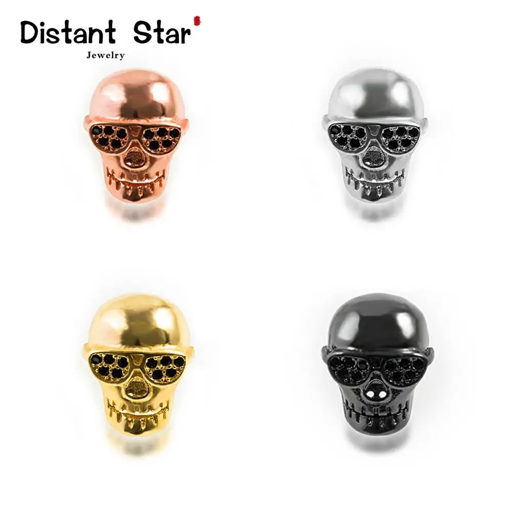 Мужские очки с черепом 13 х11 мм из латуни фианитом|Бусины| |