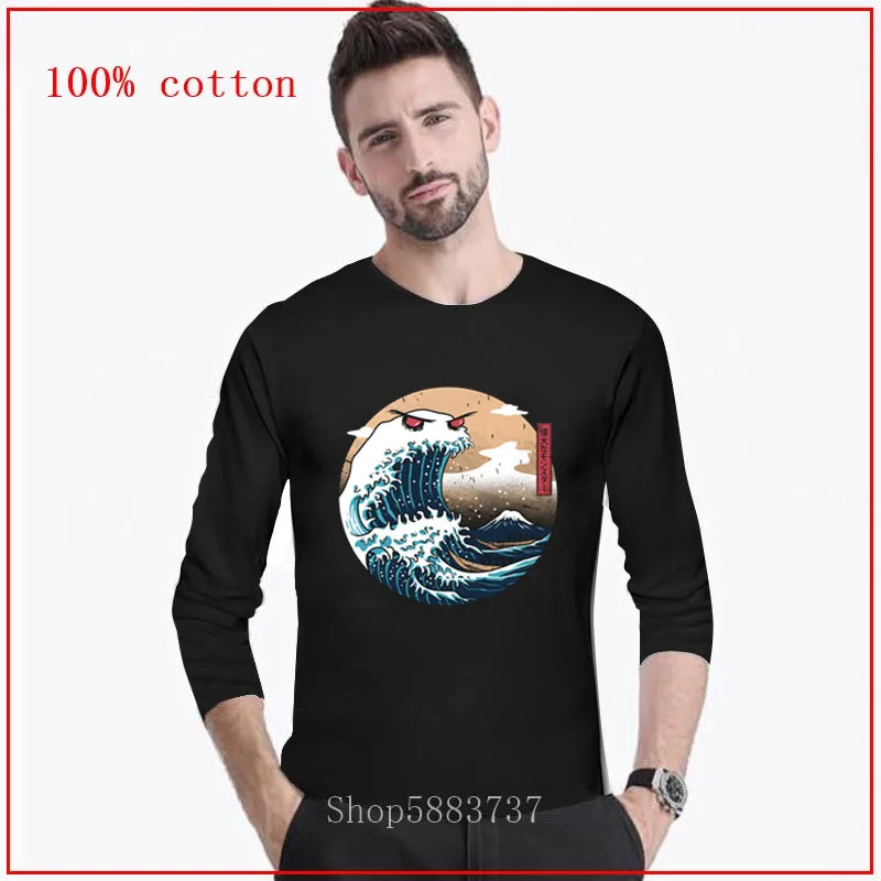 Мужская футболка с изображением монстра канагавы Япония Nippon Pacdesign топы мужские