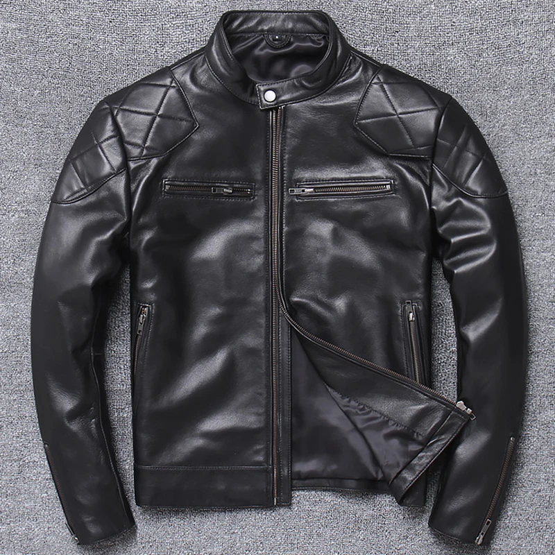 Real Picture Man's Sheepskin Leather Jackets American and European Style Men's Jacket Coats Oversized Streetwear XXXXL A772 |
