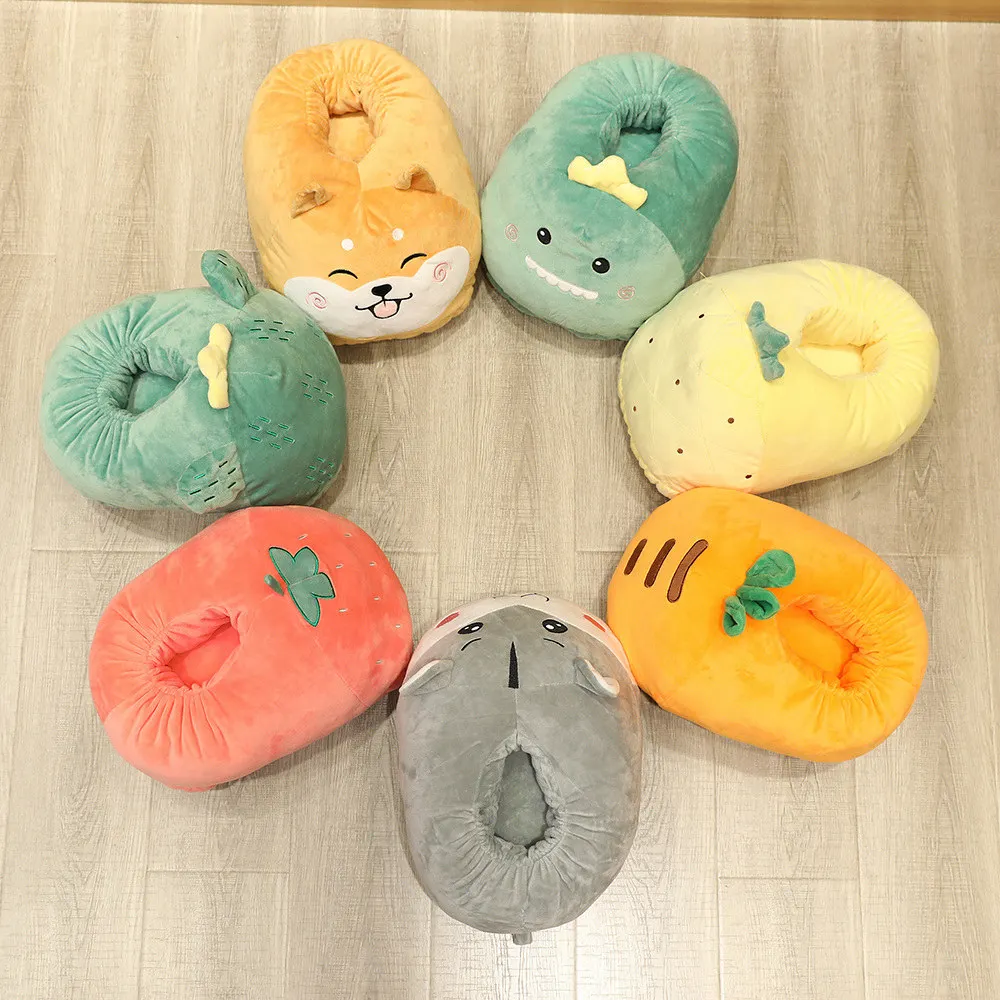 

Millffy big shoe Corgi Huskie Panda Carrot Hamster Strawberry Elephant Pig Cute Cartoon Animal Computer Shoes Large Home Slipper
