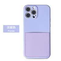 candy color liquid silicone phone case for iphone 13 12 mini 11 pro xs max xr x 7 8 plus se20 soft card sleeve pocket back cover