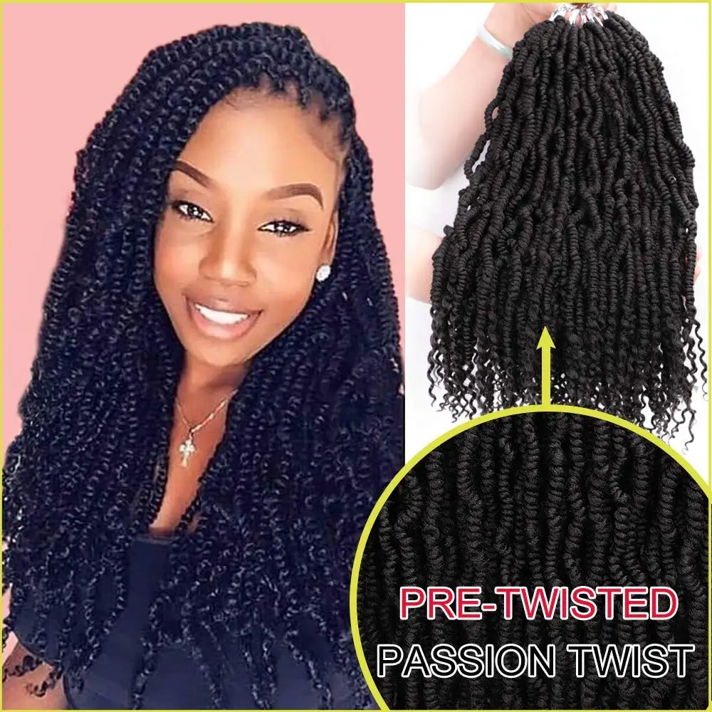 Страсть Весна Твист волосы Омбре твист вьющиеся Вязание крючком предварительно