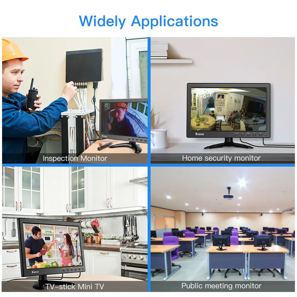 Eyoyo EM10W 10 1 дюймов IPS 1366x768 HD CCTV монитор с динамиком HDMI ЖК экран VGA BNC AV USB для