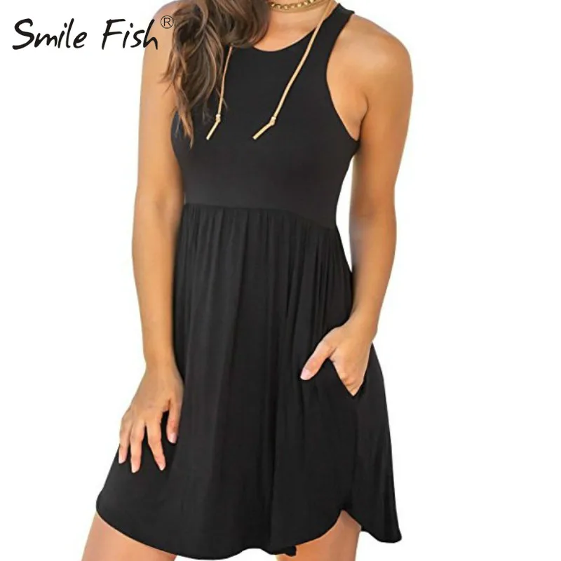 Новинка летнее платье без рукавов сексуальное короткое женское повседневный